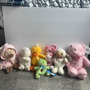 7 baby stuffed animals clean and dust free